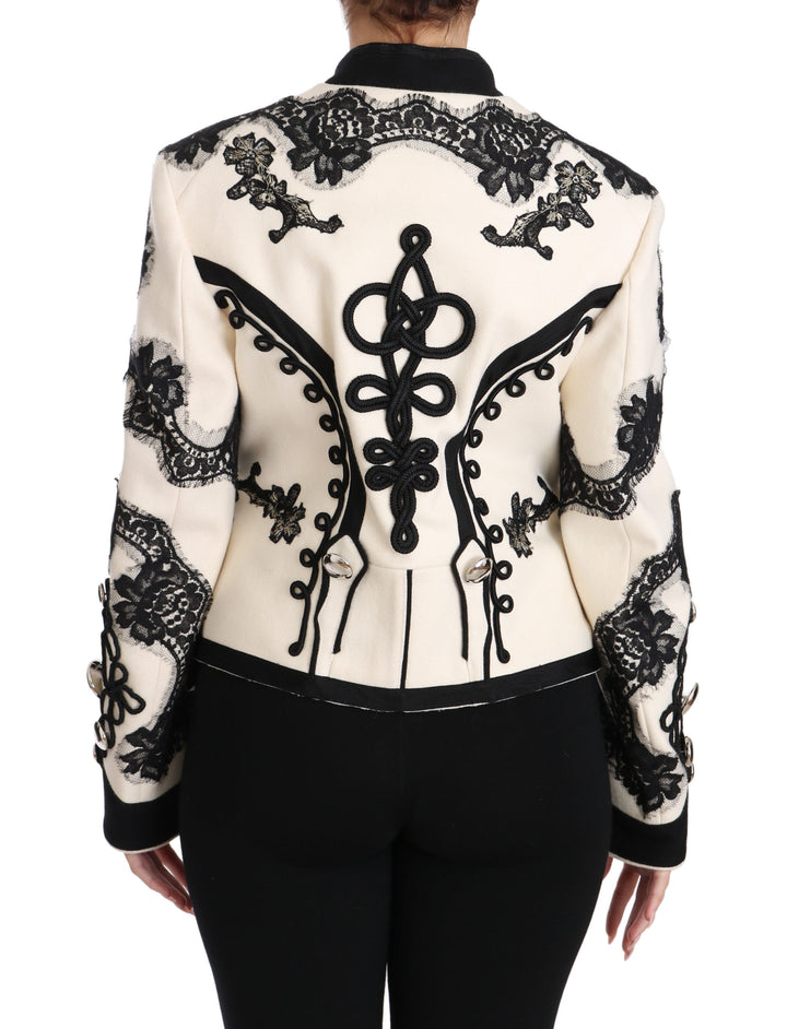 Dolce & Gabbana Elegant Off-White Baroque Jacket