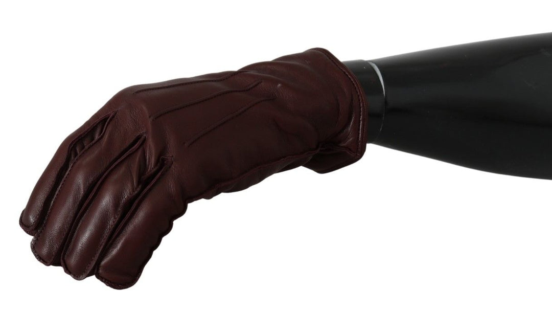 Dolce & Gabbana Elegant Maroon Wrist-Length Lambskin Gloves