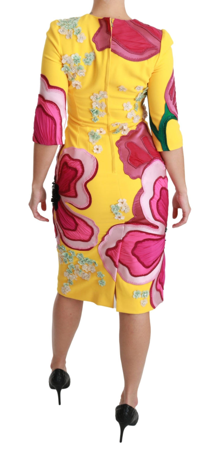 Dolce & Gabbana Sunshine Bloom Sheath Knee-Length Dress