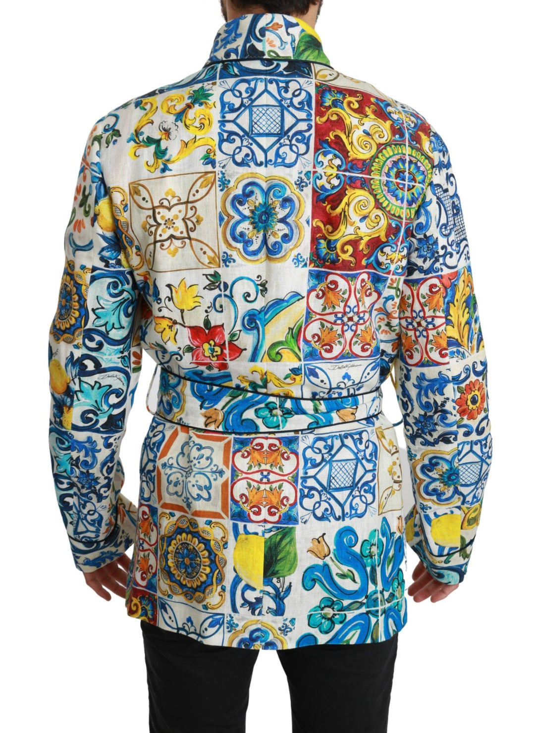 Dolce & Gabbana Multicolor Majolica Robe Jacket Coat