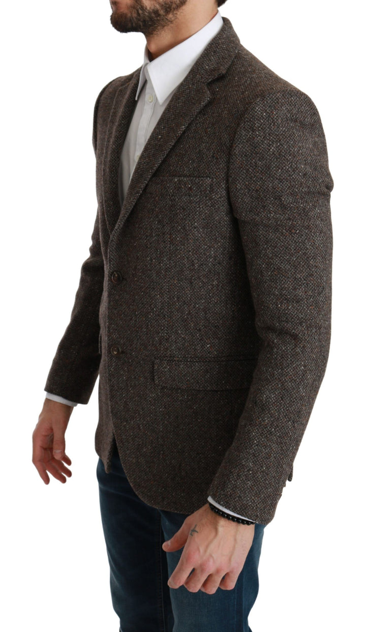 Dolce & Gabbana Elegant Brown Slim Fit Wool Blend Blazer