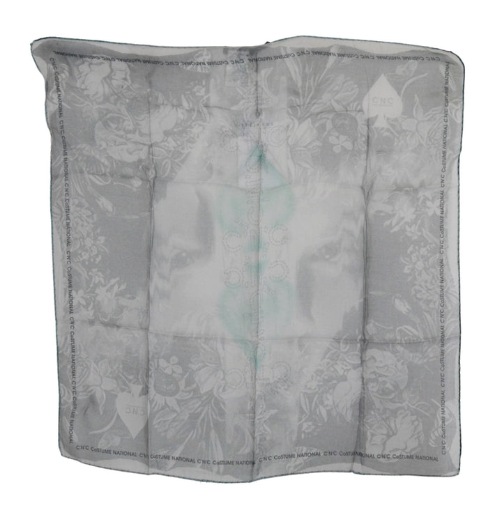 Costume National Elegant Gray Silk Scarf for Women