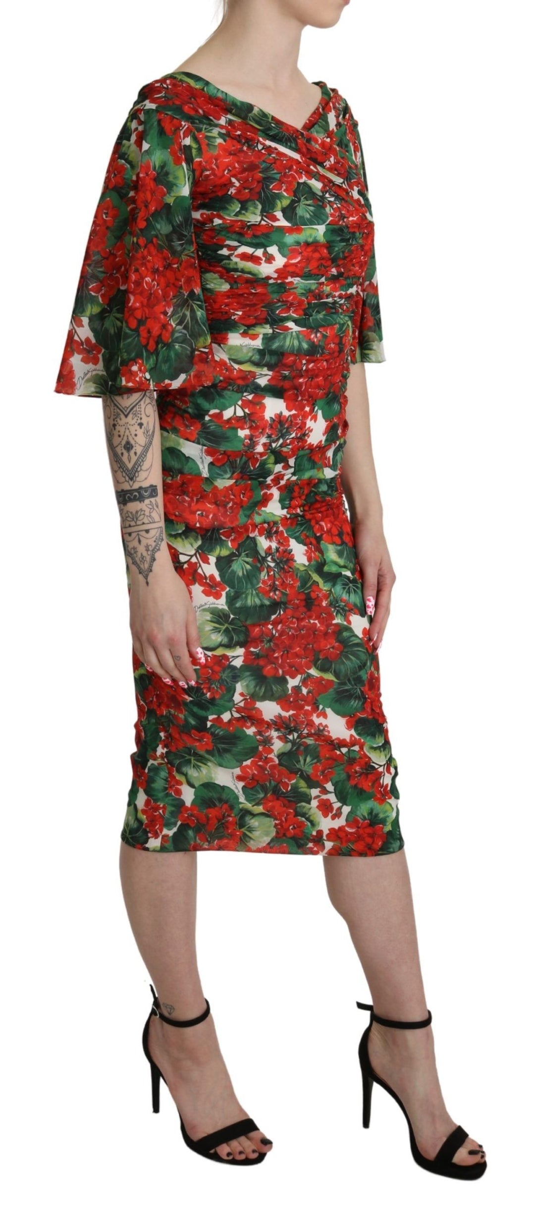 Dolce & Gabbana Enchanting Floral Midi Sheath Dress