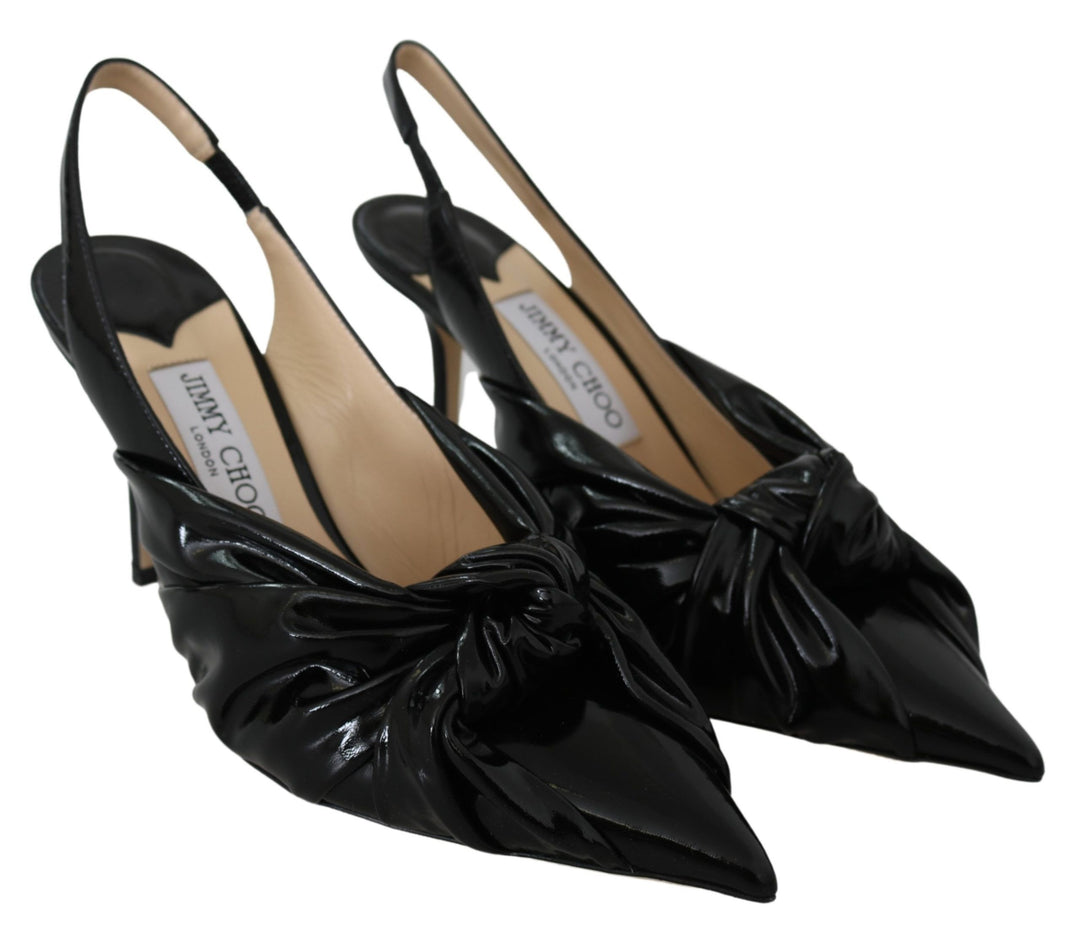 Jimmy Choo Elegant Black Leather Pointed Toe Pumps