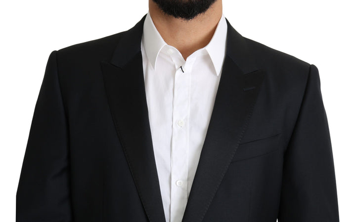 Dolce & Gabbana Elegant Black Virgin Wool Silk Blend Blazer