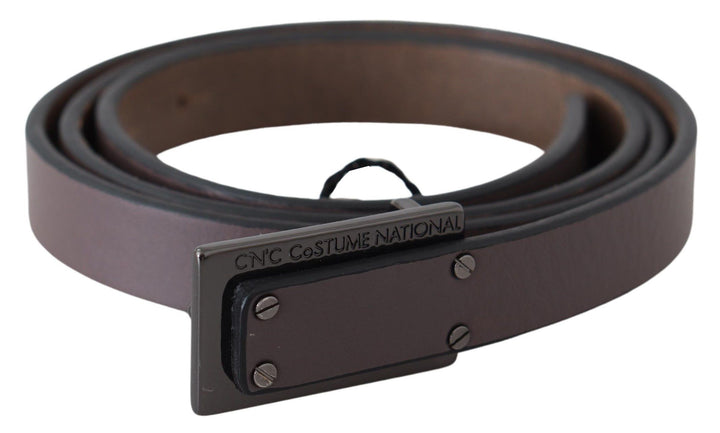 Costume National Elegant Dark Brown Leather Belt