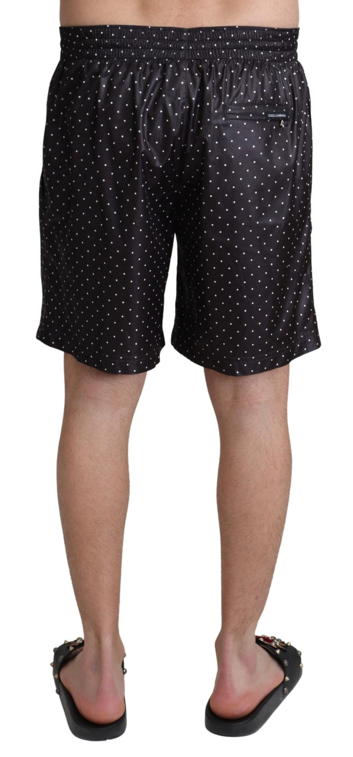 Dolce & Gabbana Chic Black Polka Dot Men's Swim Trunks