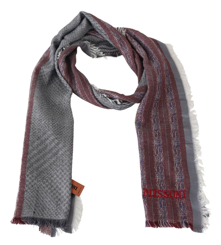 Missoni Elegant Wool Striped Logo Scarf