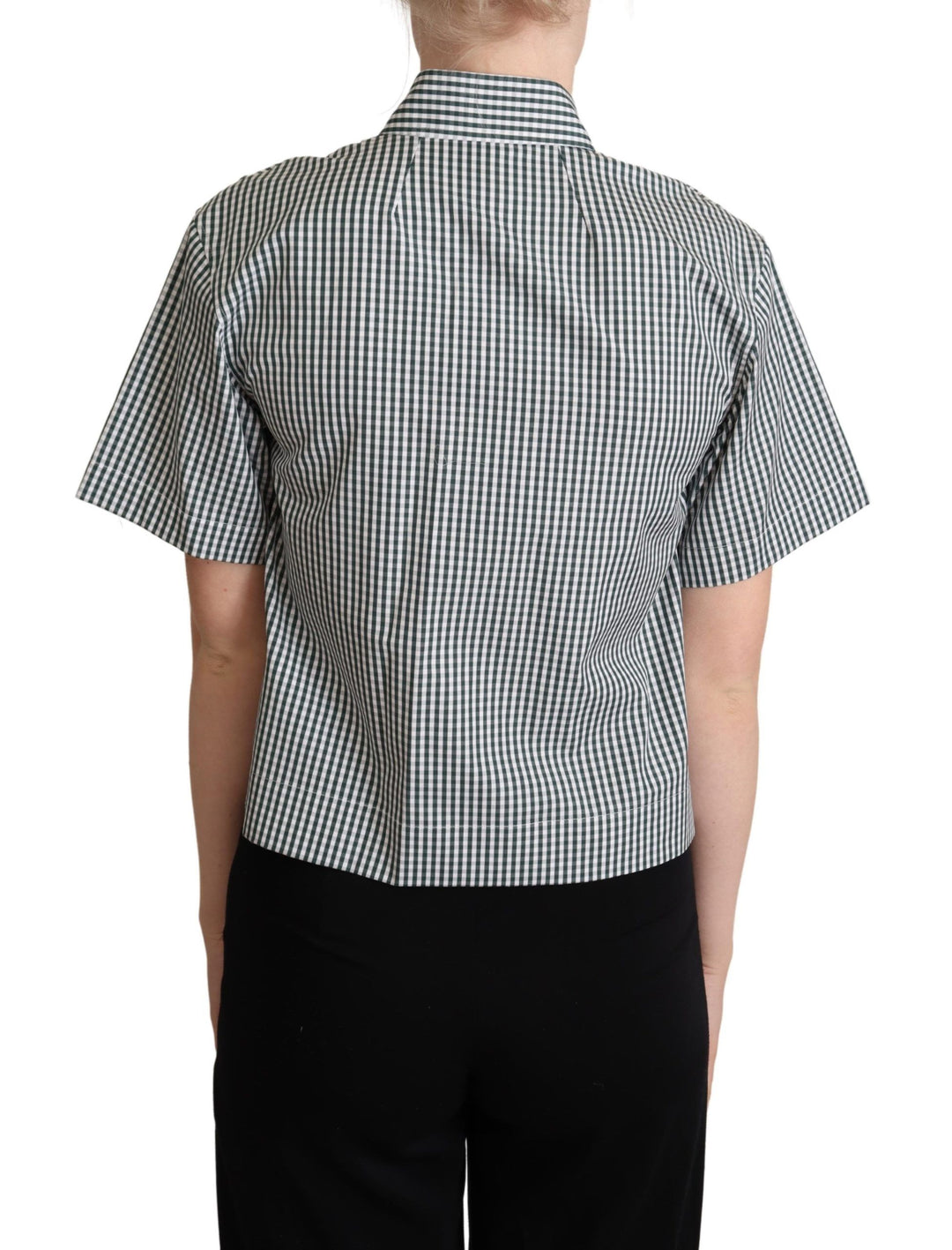 Dolce & Gabbana Elegant Checkered Cotton Polo Top