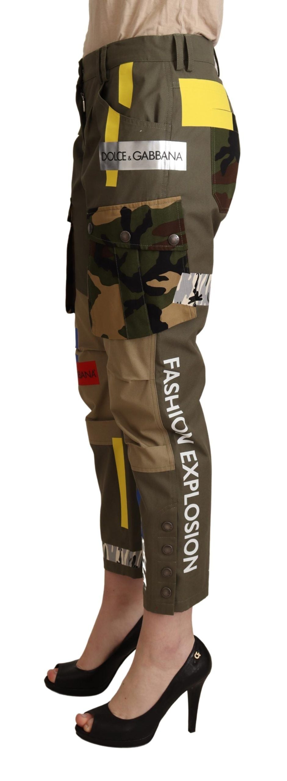 Dolce & Gabbana Chic Multicolor Patched Cargo Pants