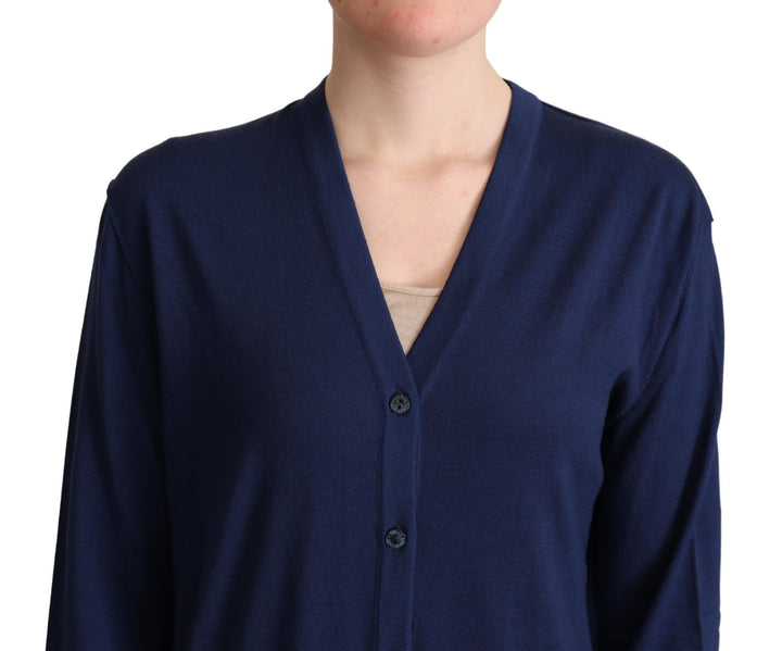 Dolce & Gabbana Elegant Virgin Wool Blue Cardigan