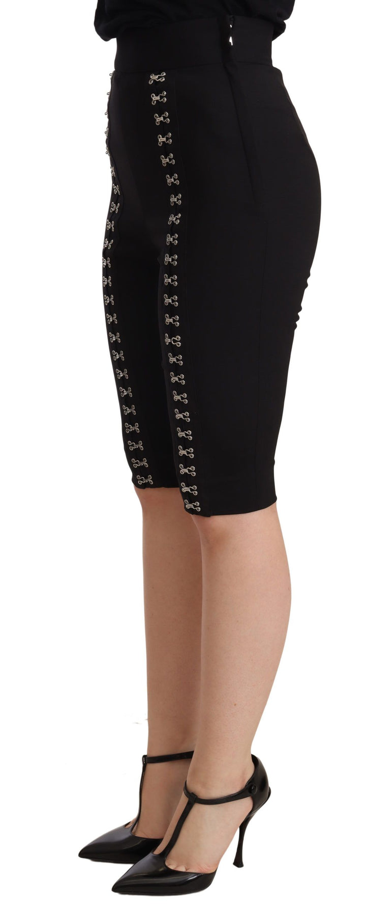 Dolce & Gabbana Elegant High Waist Black Wool Shorts