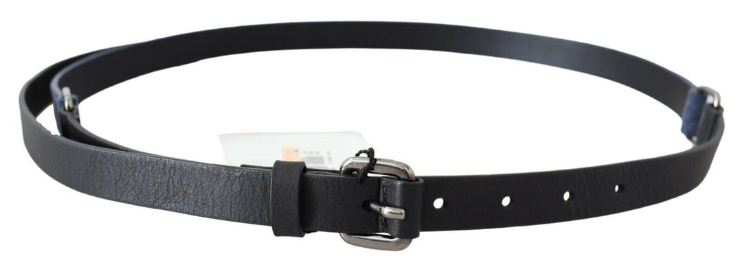 Costume National Elegant Black Leather Adjustable Belt