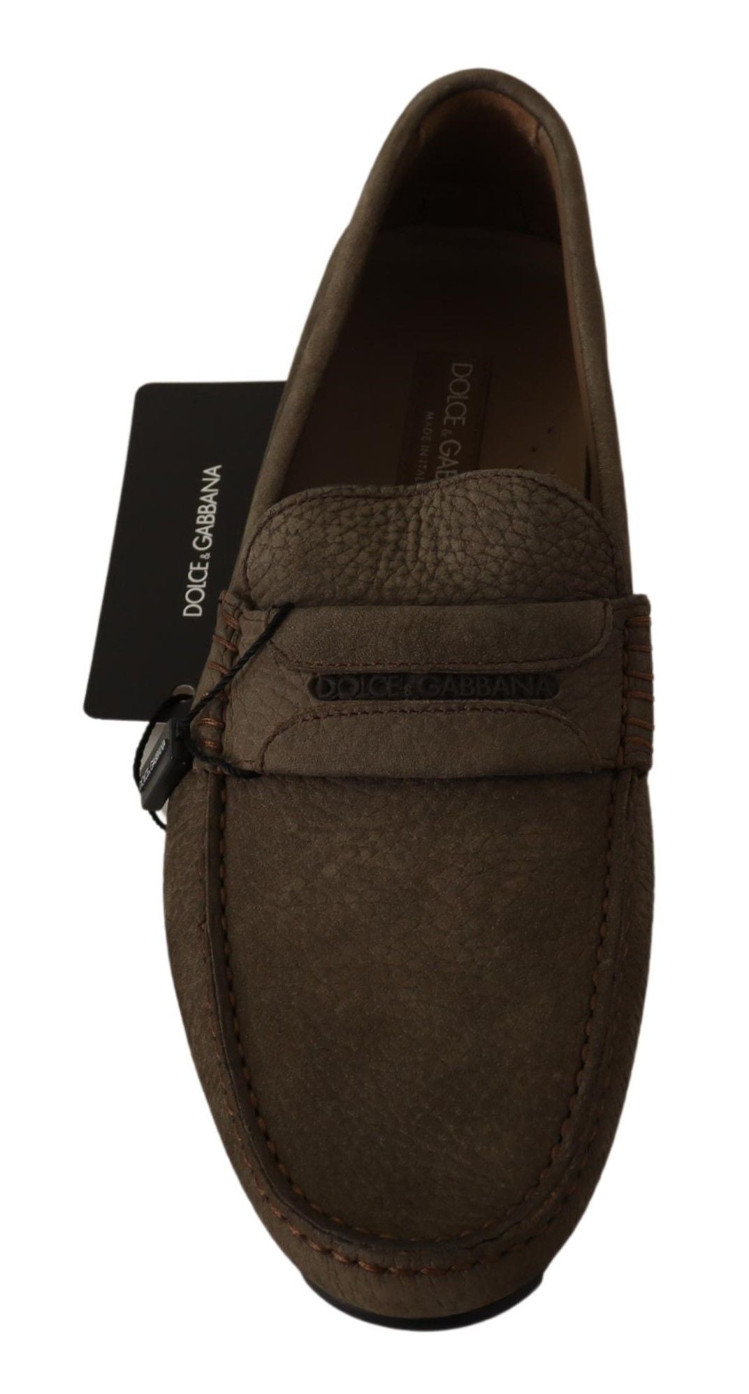 Dolce & Gabbana Elegant Brown Leather Loafers