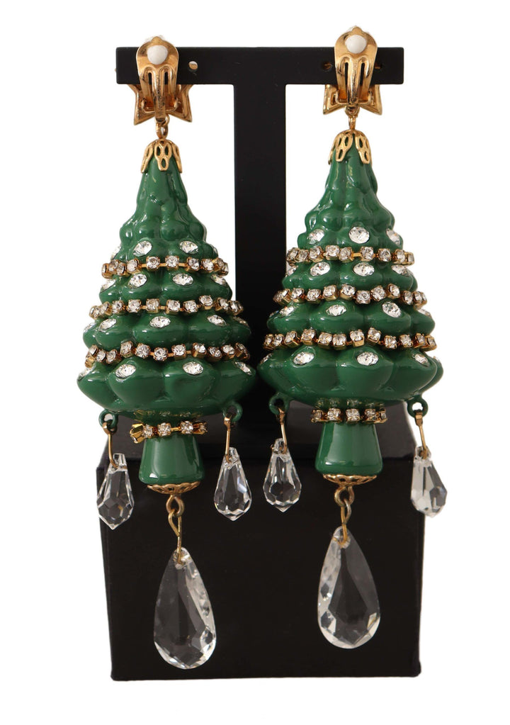 Dolce & Gabbana Enchanting Crystal Christmas Tree Clip-On Earrings