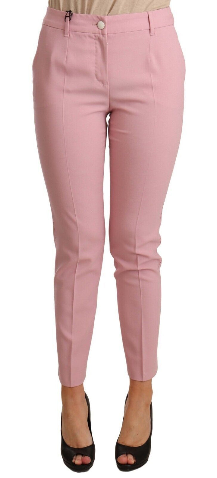 Dolce & Gabbana Elegant Pink Virgin Wool Cropped Trousers