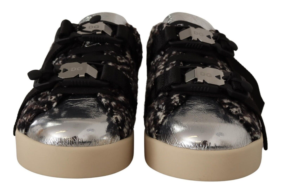 Dolce & Gabbana Silver Elegance Leather Sneakers