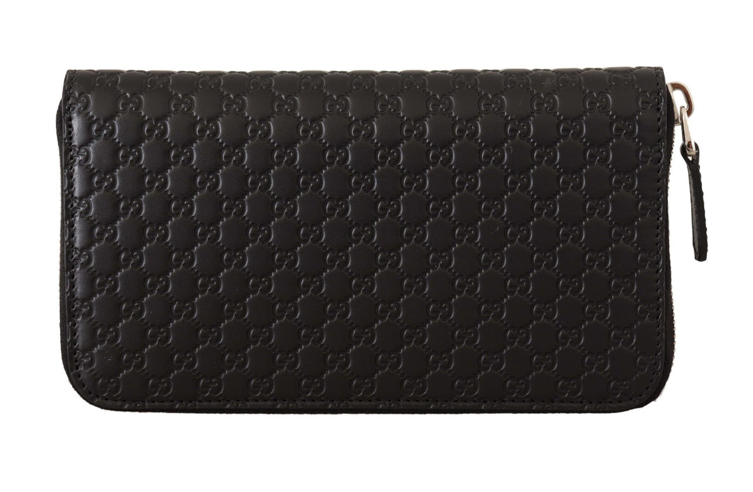 Gucci Elegant Black Leather Zip-Around Wallet