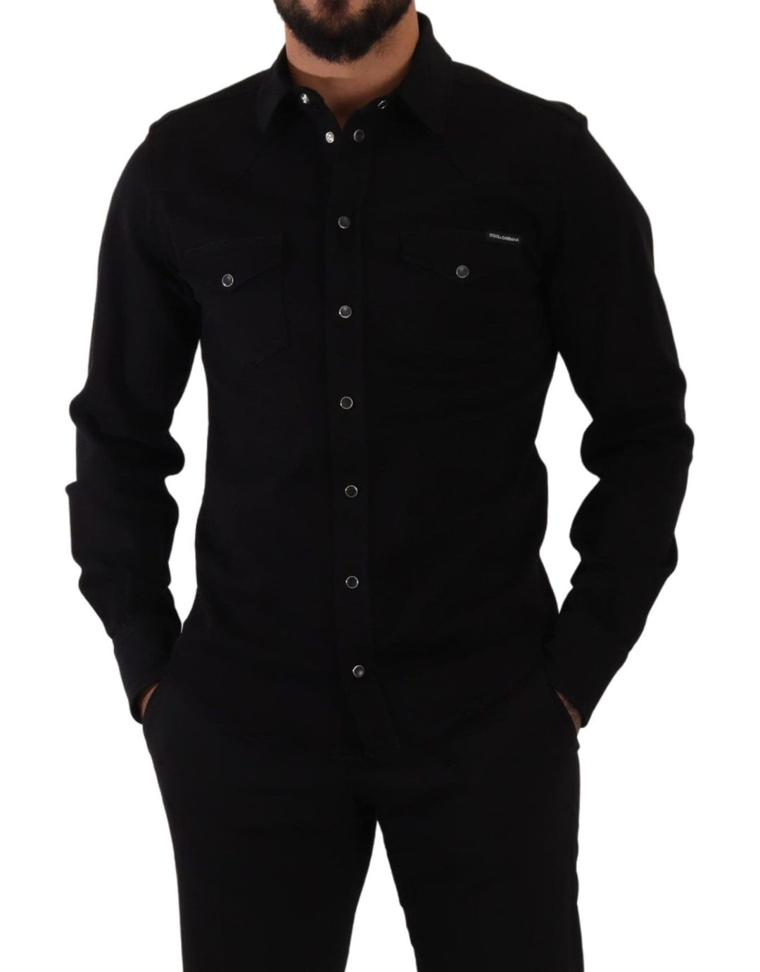 Dolce & Gabbana Slim Fit Casual Black Designer Shirt