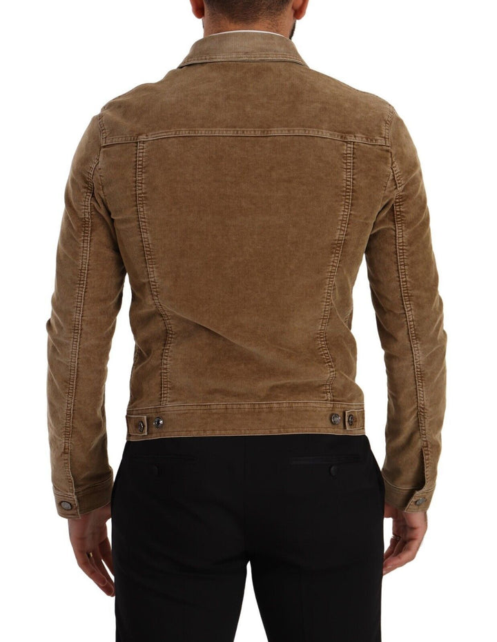 Dolce & Gabbana Elegant Corduroy Logo Jacket