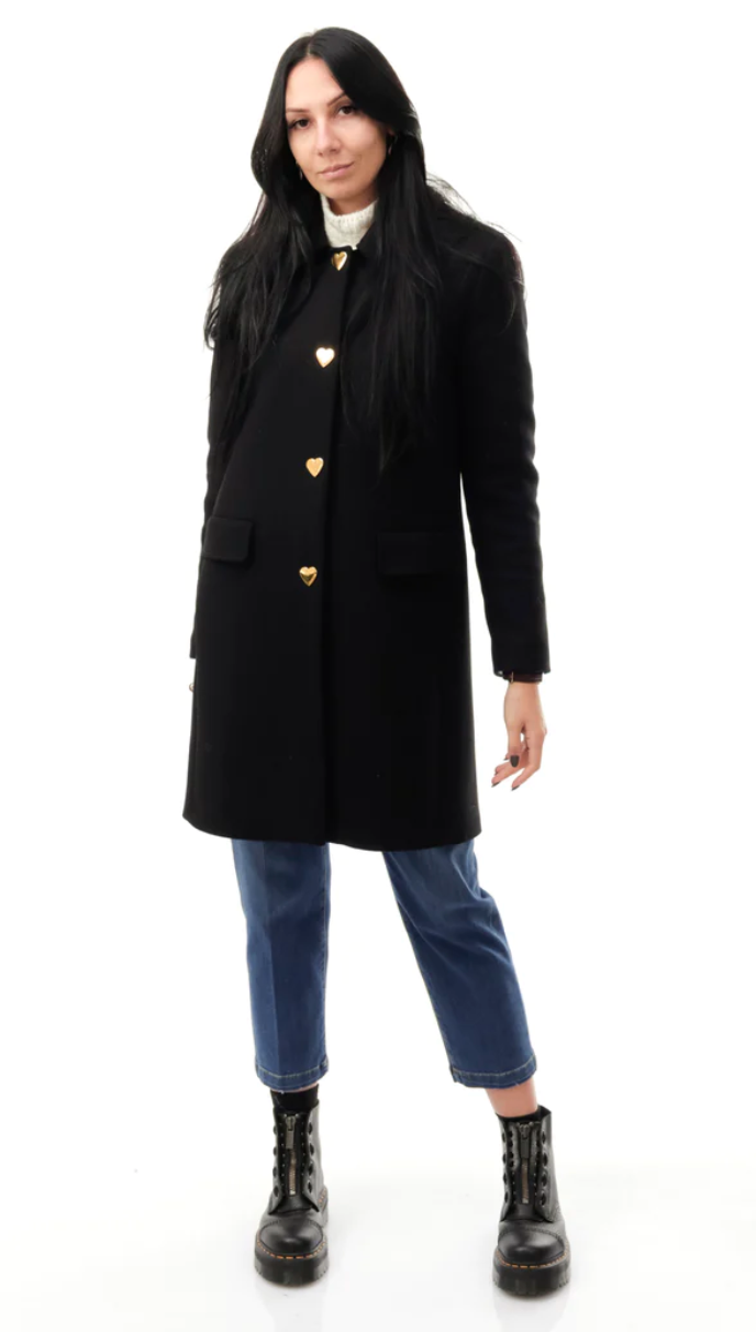 Love Moschino Black Wool Women Coat