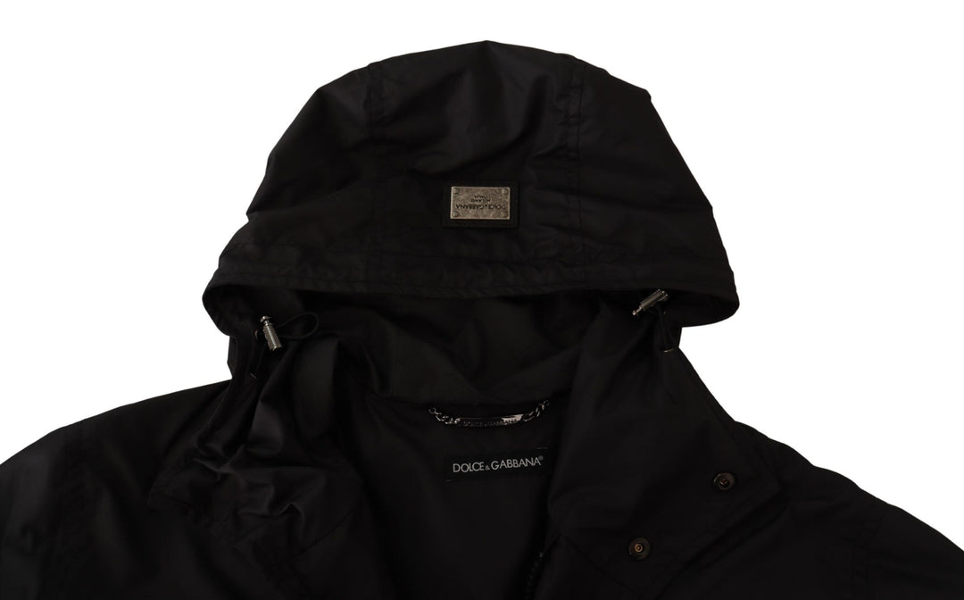 Dolce & Gabbana Elegant Black Parka Hooded Jacket