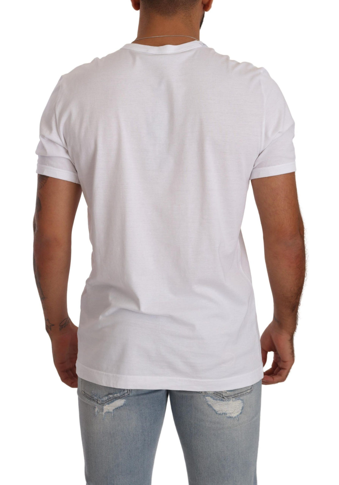 Dolce & Gabbana Elegant White Cotton Crewneck Tee