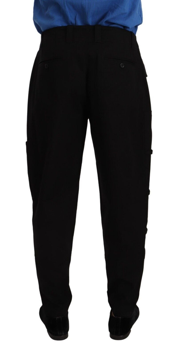 Dolce & Gabbana Chic Black Cargo Pants with Stretch Comfort