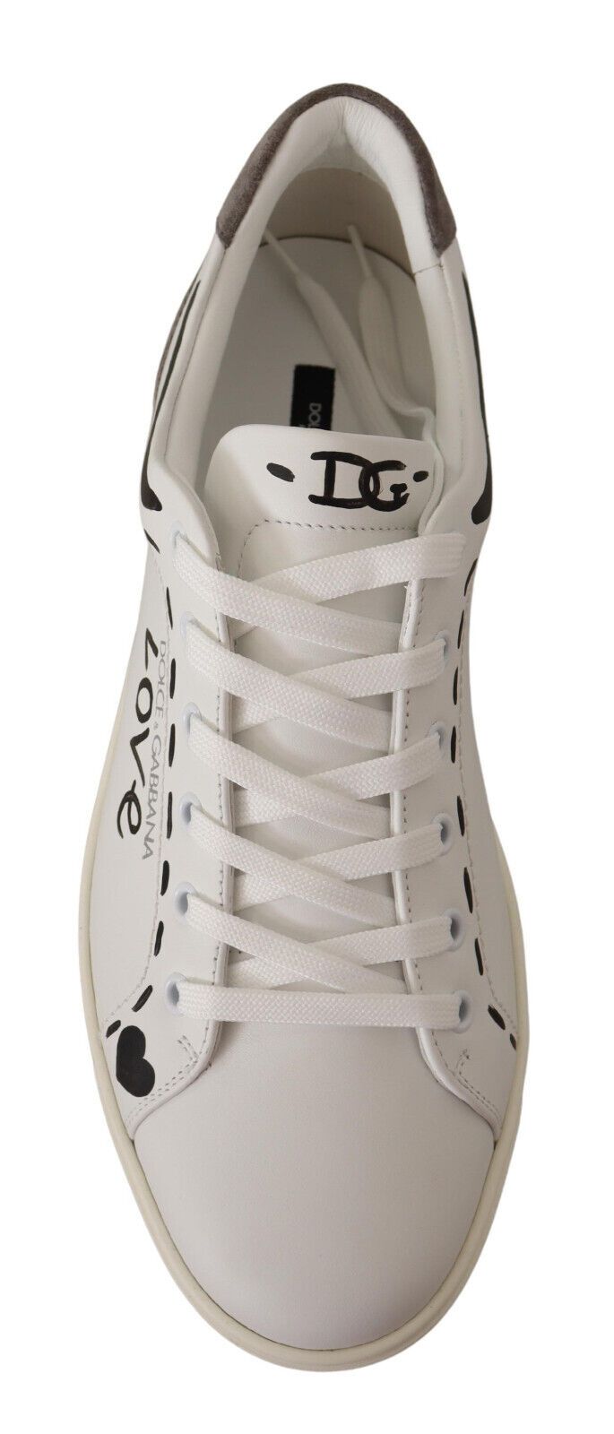 Dolce & Gabbana Elegant White Leather Casual Sneakers