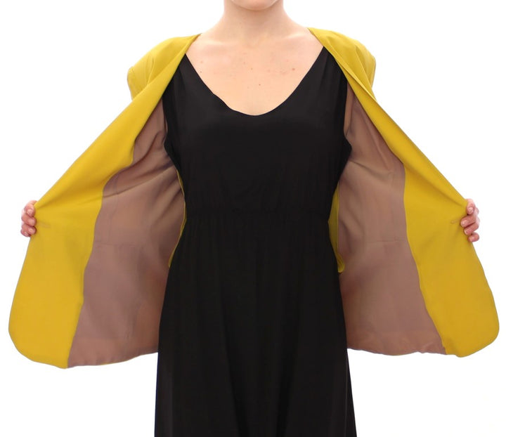 Lamberto Petri Elegant Mustard Silk Blend Jacket