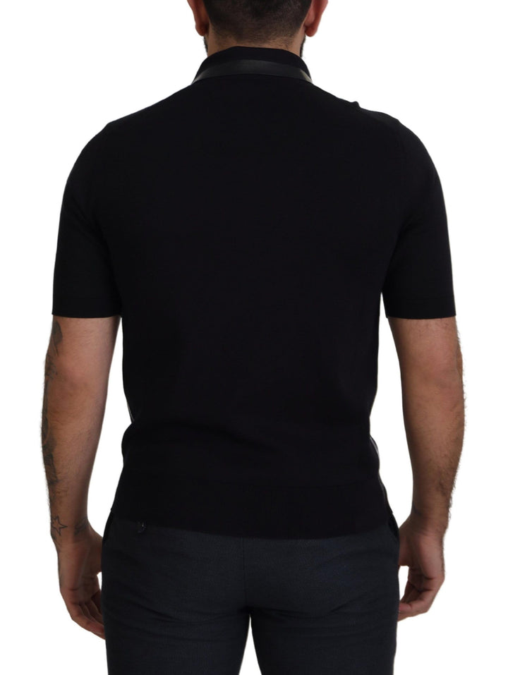 Dolce & Gabbana Elegant Black Silk Blend Polo T-Shirt