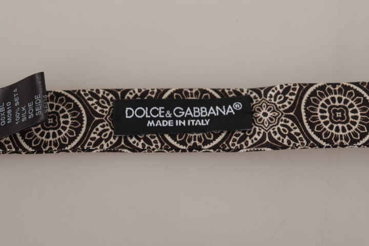 Dolce & Gabbana Elegant Silk Black & White Bow Tie