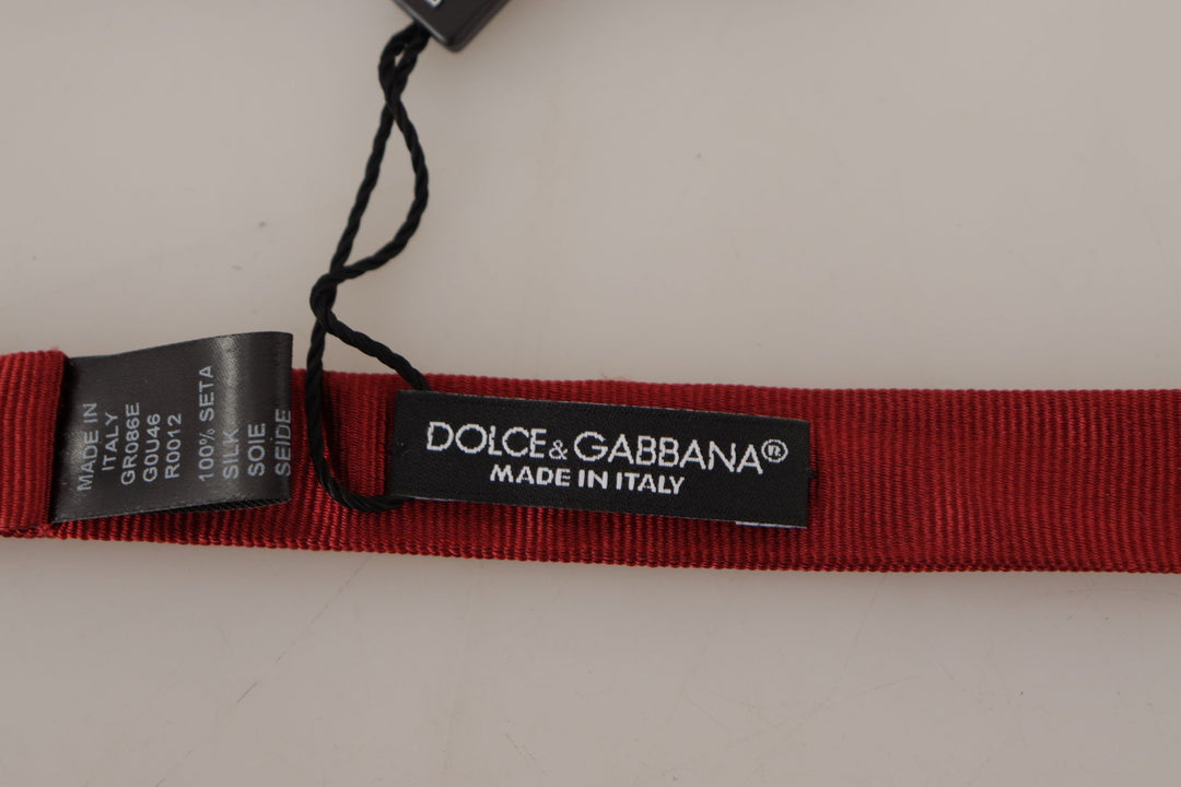 Dolce & Gabbana Elegant Red Silk Bow Tie