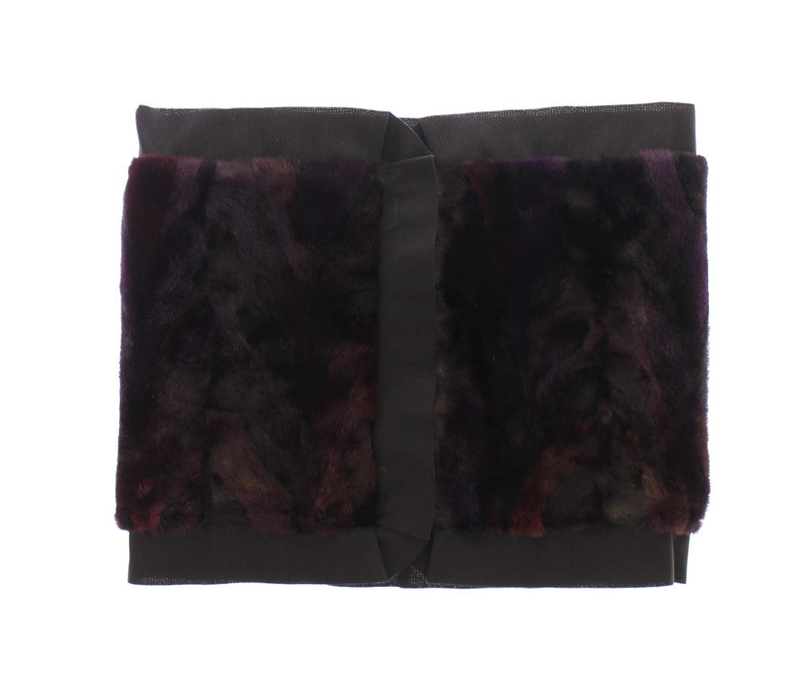 Dolce & Gabbana Exquisite Purple MINK Fur Scarf Wrap