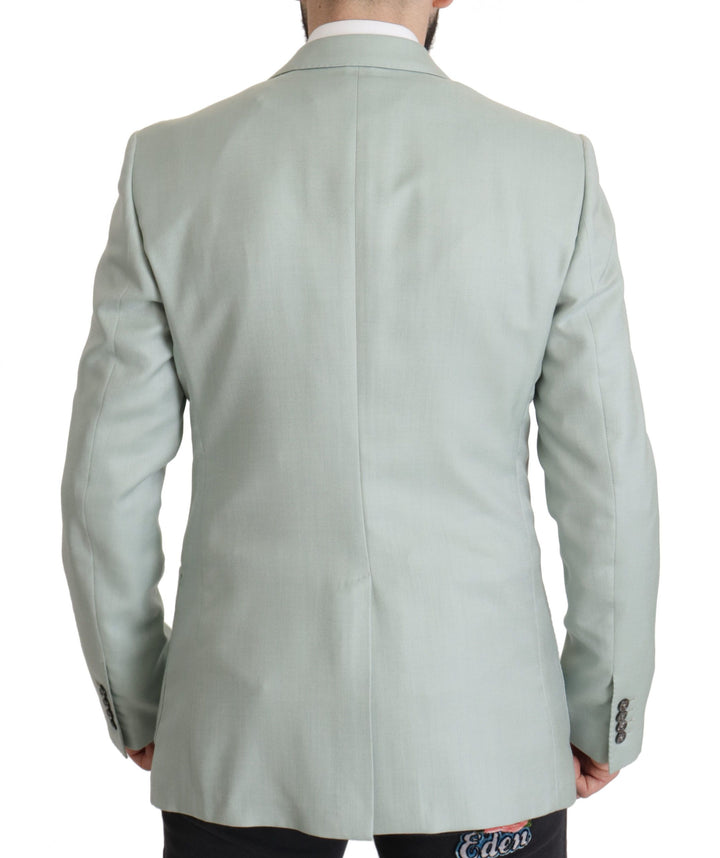 Dolce & Gabbana Elegant Mint Green Silk-Cashmere Blazer