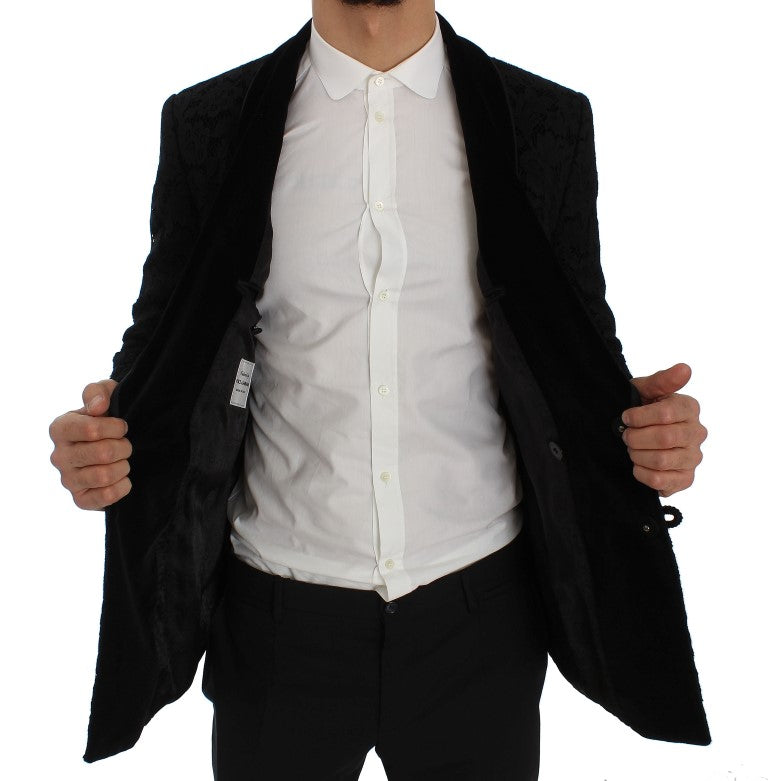 Dolce & Gabbana Elegant Slim Fit Black Silk-Blend Blazer