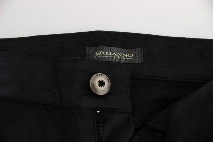 Ermanno Scervino Chic Black Regular Fit Trousers