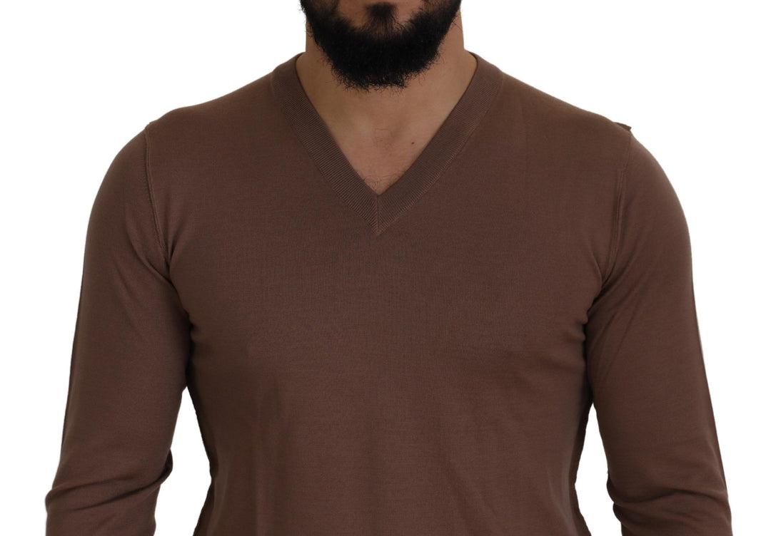 Dolce & Gabbana Elegant Virgin Wool V-Neck Pullover Sweater