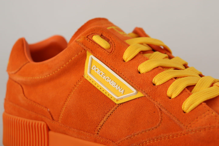 Dolce & Gabbana Orange Suede Italian Sneakers