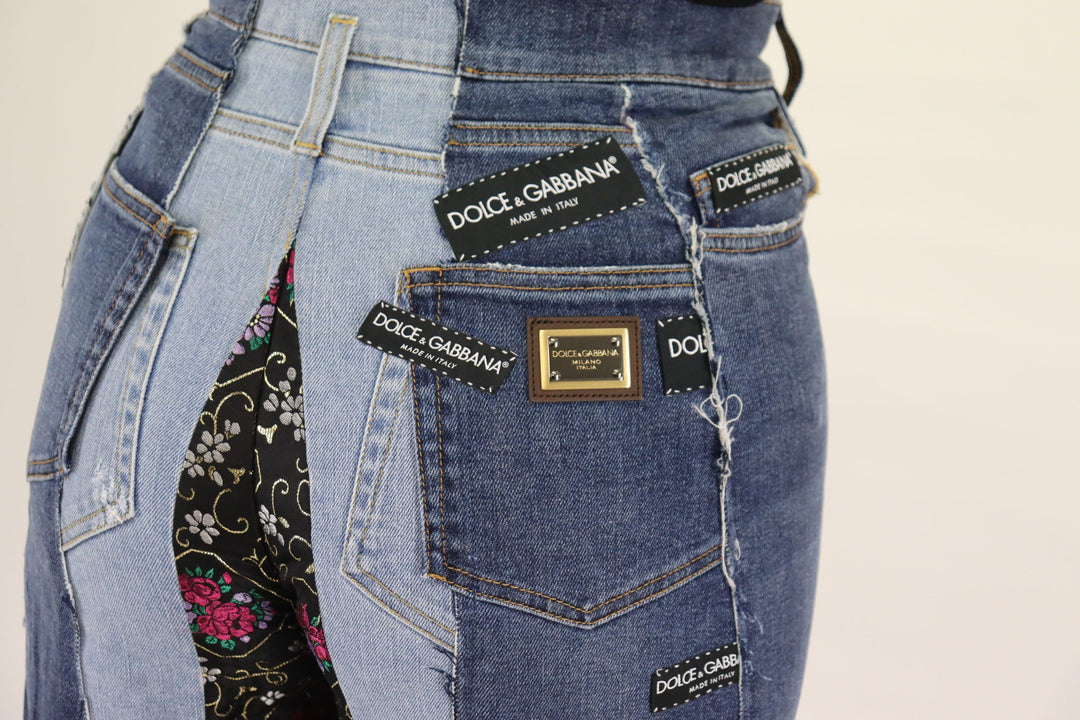 Dolce & Gabbana High-Waist Multicolor Wide-Cut Jeans