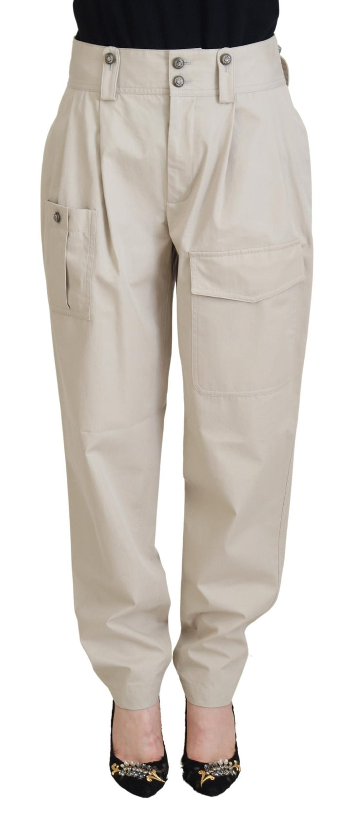 Dolce & Gabbana Elegant Beige Cotton Trousers