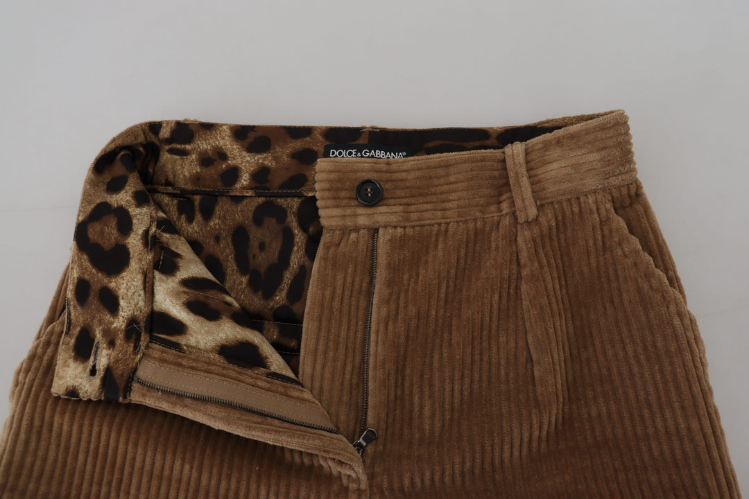 Dolce & Gabbana Elegant Brown Corduroy Pants for Sophisticated Style