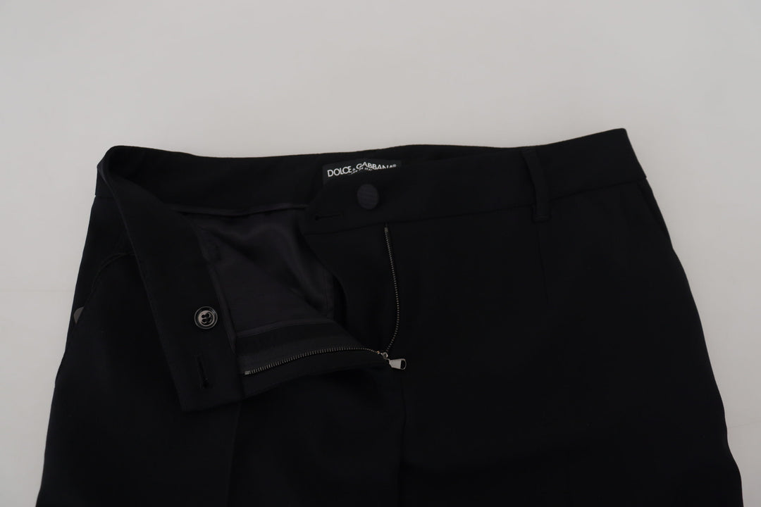 Dolce & Gabbana Elegant Black Wool-Silk Blend Trousers