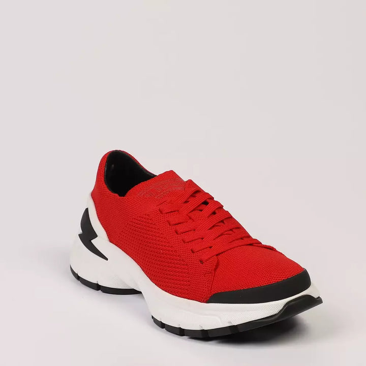 Neil Barrett Red Textile Men Sneaker