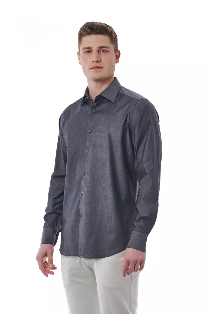 Bagutta Gray Cotton Men Shirt