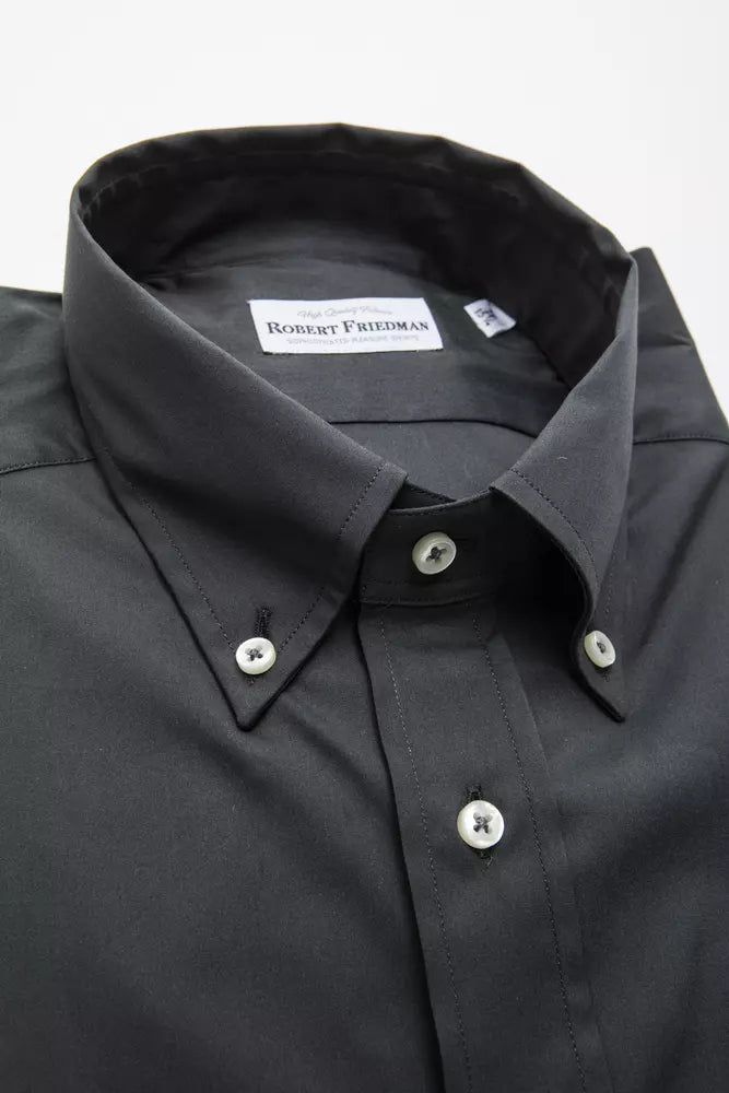 Robert Friedman Gray Cotton Men Shirt