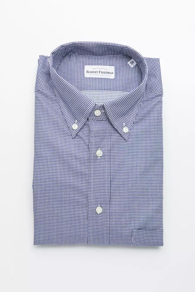 Robert Friedman Blue Cotton Men Shirt