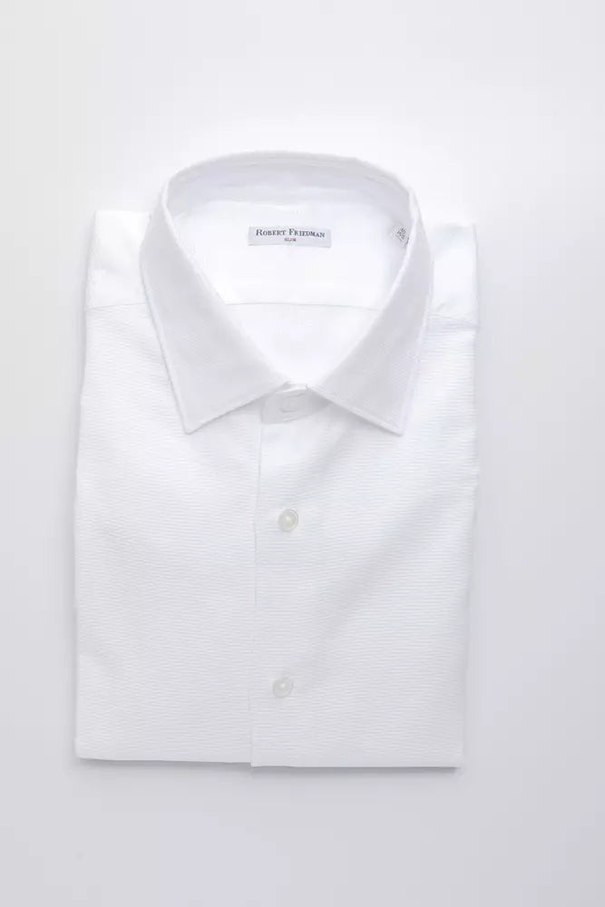 Robert Friedman White Cotton Men's Shirt