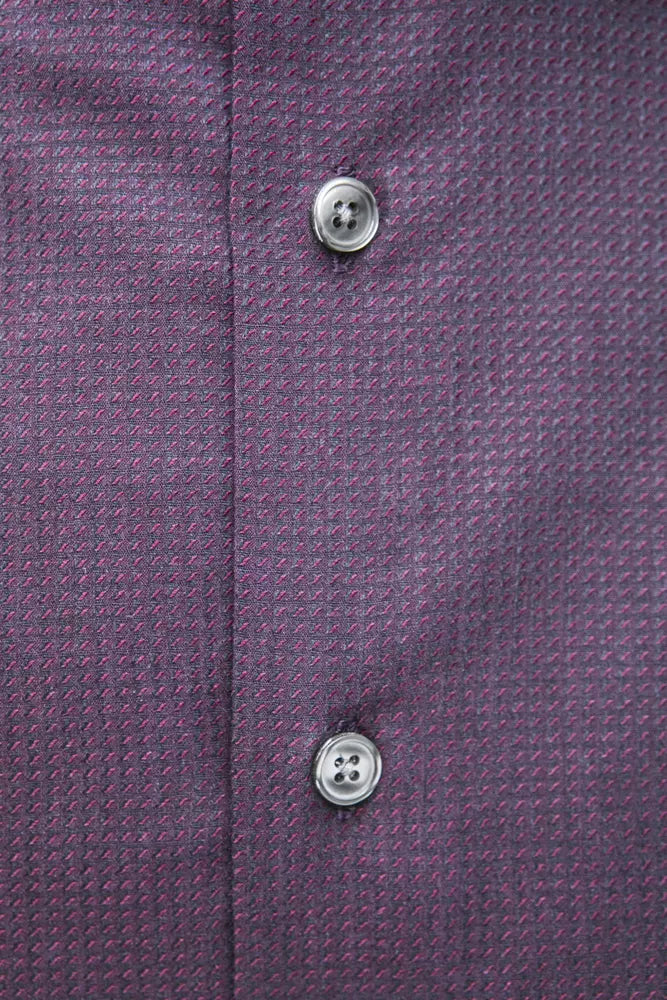 Robert Friedman Burgundy Cotton Men Shirt