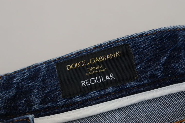 Dolce & Gabbana Chic Tattered Denim Pants for the Modern Man